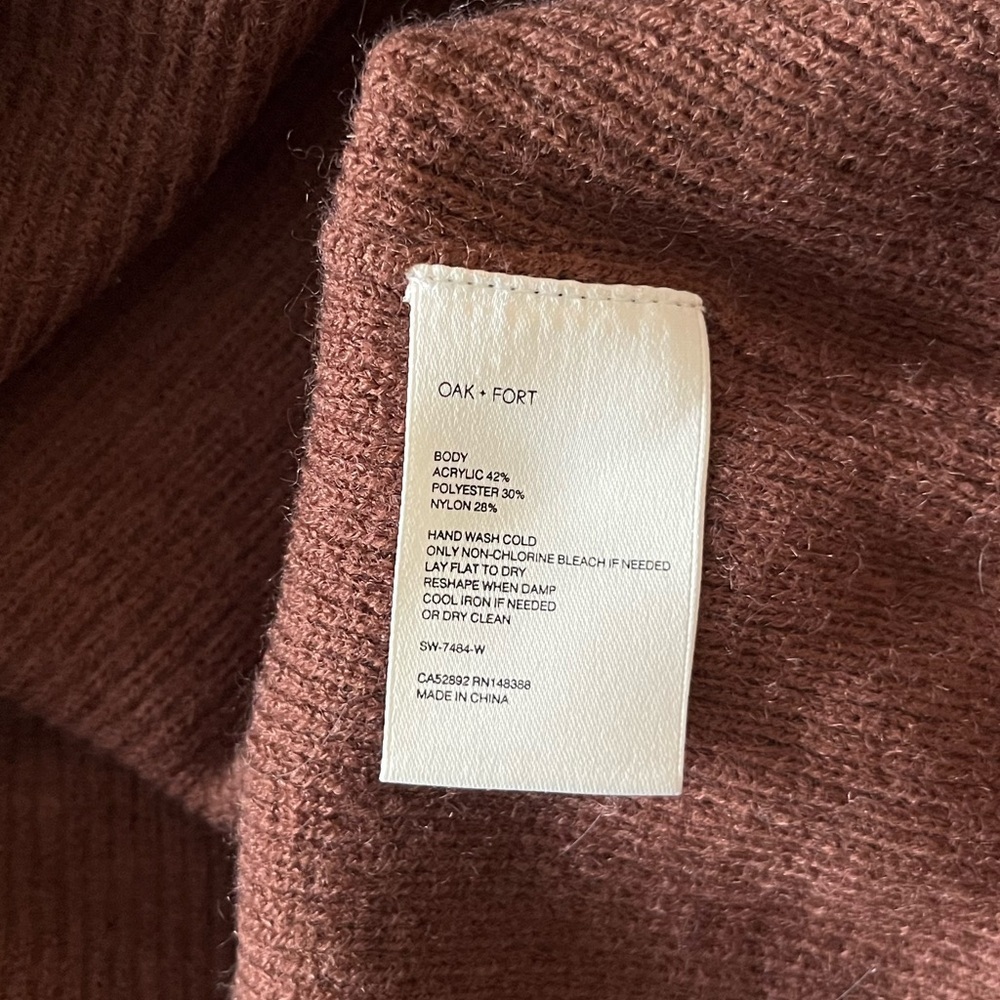 Oak + Fort Mockneck Sweater in Coffee Bean, Size - Picture 5 of 10